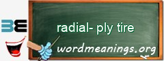 WordMeaning blackboard for radial-ply tire